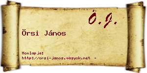 Örsi János névjegykártya