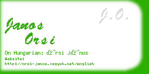 janos orsi business card